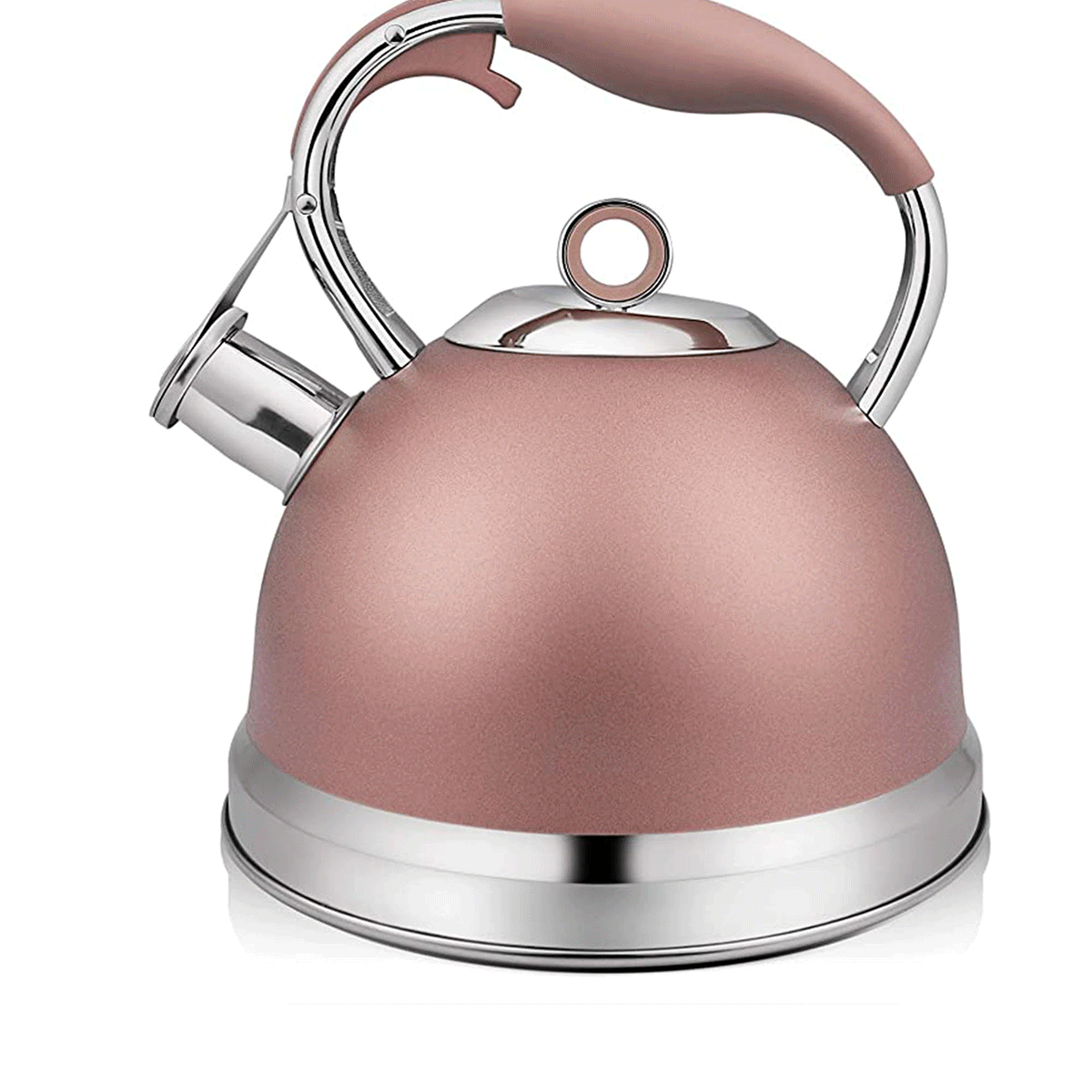 Portable Tea Kettle Stovetop Whistling Teakettle 2L Tea Kettles Reusable Stainless Steel Teapot with Heat Proof Handle Suitable for Various Stovetop 724 Color : White 