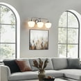 thumbnail image 4 of Bathroom Vanity Light Fixtures 3-Lights Brushed Nickel Vanity Lights Over Mirror, E26 40W Modern Bathroom Lighting Fixture with Milky White Glass for Bath Restroom, 4 of 9