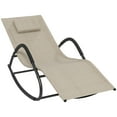 Outsunny Rocking Chair for Sunbathing, Lawn, Garden or Pool, Light ...