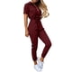 thumbnail image 1 of Gibobby Mono Corto Informal Monos de manga corta para mujer con mono de bolsillo Casual sólido y estampado con cinturón pantalones de verano delgado con botón(Rojo， XXL), 1 of 5