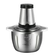 CACAGOO 3L Electric Meat Grinder, 304 Stainless Steel Food Processor with 4 Sharp Blades, 2-Speed Adjustable Food Processor for Meat, Vegetables, Garlic