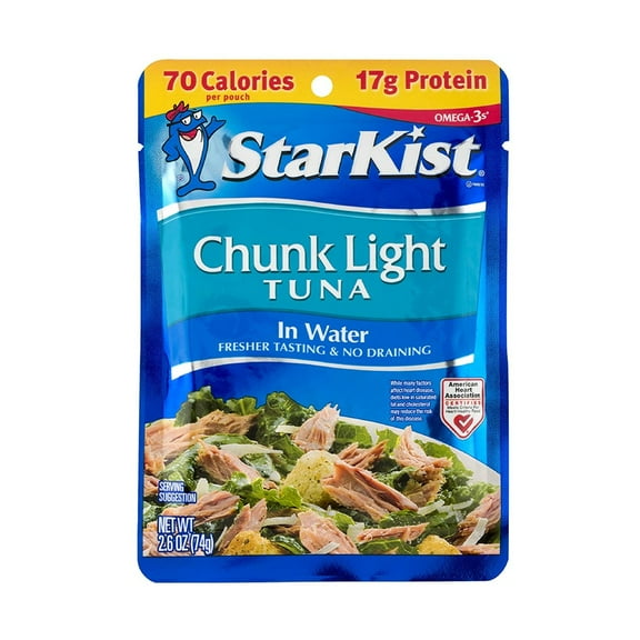 Starkist Wild Caught Light Tuna In Water Pouch, 2.6 Oz, 6 Pack