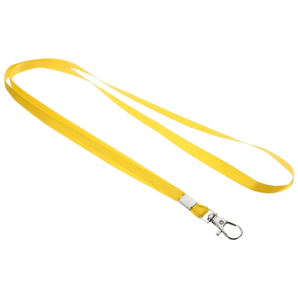 Uxcell 16.93" x 0.39" Cintas de Cuello con Clip Giratorio para Identificación Llaves Amarillo Paquete de 20