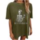 thumbnail image 1 of Moda Mujer Damas Cayó Hombro Mangas Impresión suelta Manga corta Top Pullover Tops Pompotops hfajkhk141676, 1 of 8