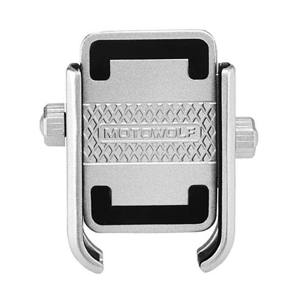 Soporte de teléfono celular de la motocicleta Soporte de montaje en manillar para motocicleta de 360 grados para teléfono celular de 4-6 "gps plateado Plata Fanmusic Soporte de teléfono celular de la motocicleta