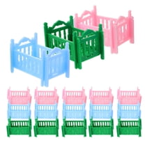 TABLZONE Dollhouse Bed in Assorted Colors, Plastic Miniature Furniture for Dollhouse Decoration and Accessories