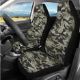 thumbnail image 2 of Binienty Grey Camo Car Seat Covers Full Set Front and Rear Seat Cover Set with 15 Inch Steering Wheel Cover Headrest Covers Seatbelt Pads Armrest Cushion Pad Keychain Car Interior Decor, 2 of 8