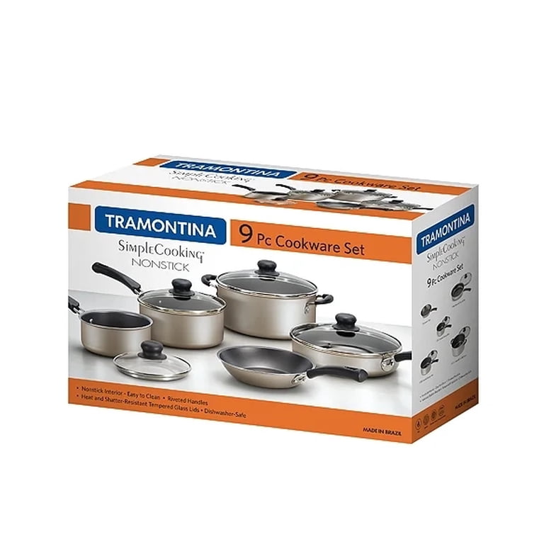 Tramontina 9-Piece Non-stick Cookware Set - Red for sale online