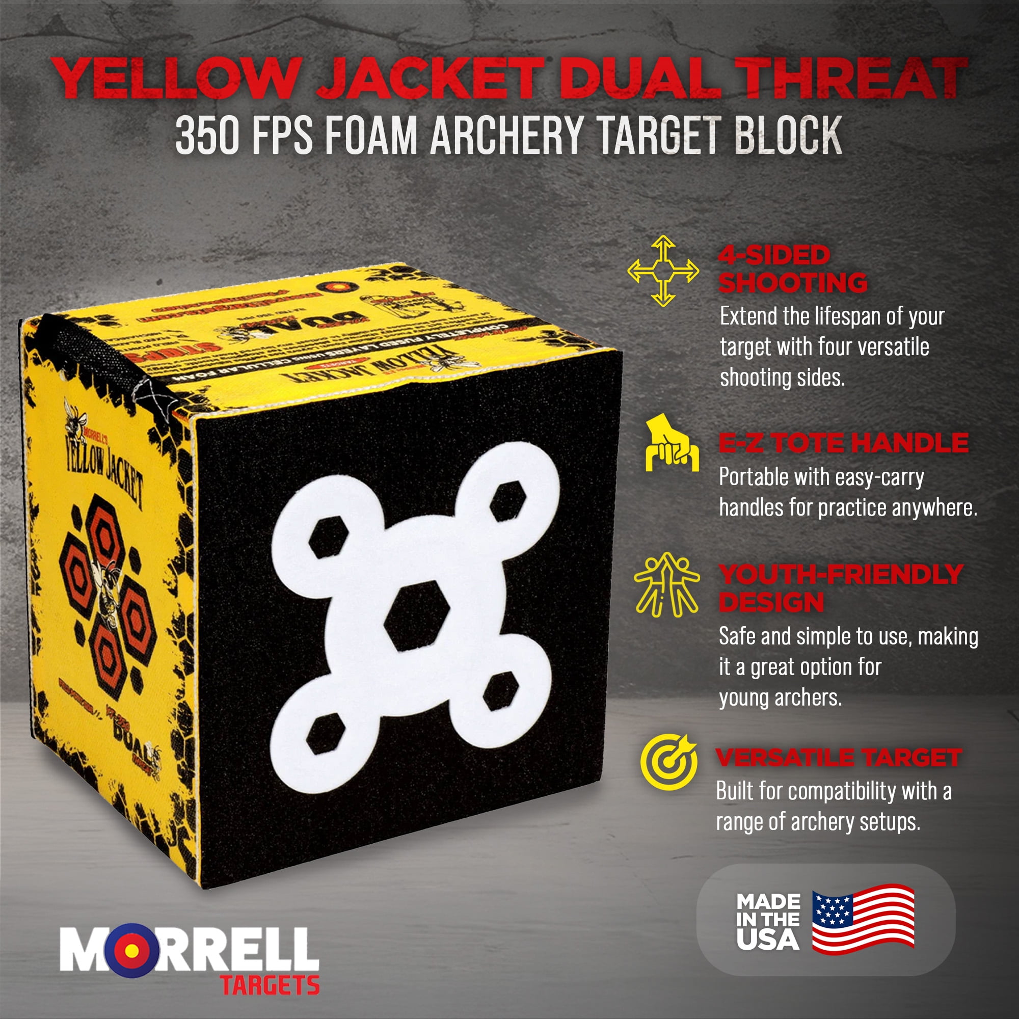 Morrell Yellow Jacket Dual Threat 350 FPS Foam Archery Target for
