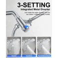 thumbnail image 2 of Rain Shower Head with 3-Mode Handheld Spray Combo, Dual Showerheads, All-Metal High-Pressure 10-Inch Rainfall Shower Head Set, Extension Arm with 3-Way Diverter, Brushed Nickel, 2 of 6