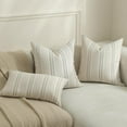 thumbnail image 5 of COOKCOK Throw Pillow Covers 18x18 Set of 2 Striped Pillow Covers Textured Linen Decorative Pillows Square Cushion Covers for Sofa Couch Bed Living Room Farmhouse Decor, Green, 5 of 6