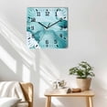 thumbnail image 3 of Turquoise Marble Wooden Wall Clock Silent Non Ticking, Modern Abstract Art Texture Watercolor Square Wall Clocks Battery Operated, Decor Clock for Home Office, Living Room, Kitchen, 10 Inch, 3 of 9