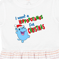 thumbnail image 4 of Inktastic I Want a Hippopotamus for Christmas Cute Stuffed Hippo Girls Toddler Dress, 4 of 5