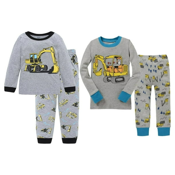 2PCS Kids Baby Boys Pajamas PJS Outifts Set Fall Winter Crewneck Cotton Sleepwear Underwear Long Pants Set 1 7 Years Loungewear Suit