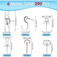 290 Pcs Push Pins, 6 Style Thumb Tacks Set for Wall Hanging,Cork Board ...