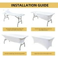 2-Pack 4ft Spandex Table Covers for Rectangular Folding Tables ...