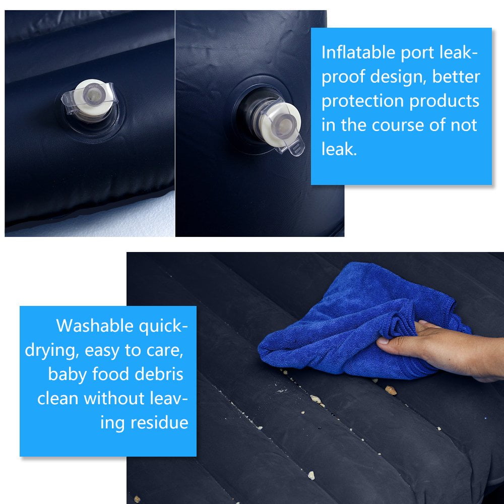 Travel Truck Inflatable Car Air Mattress with Pump Vacation Portable Minivan SUV Camping Rear Seat Blow-Up Sleeping Pad Compact Twin Size,Blue