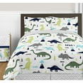 thumbnail image 1 of 4 Piece Queen Sheet Set for Blue and Green Modern Dinosaur Bedding Collection, 1 of 2