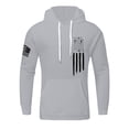 thumbnail image 2 of 250 Anniversary Usa Lightweight Hoodie Men Baggy Patriotic Gym Mens Sweatshirts Long Sleeve Drawstring Hood with Pockets Light Gray 6XL, 2 of 4
