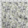 thumbnail image 3 of Soimoi Animals Printed, Cotton Satin Spandex, Sewing Fabric by The Yard 54 Inch Wide, Decorative Fabric for Dresses and Home Accents, Olive Green, 3 of 5