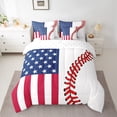 thumbnail image 2 of jejeloiu Abstract Baseball Pattern 7-Piece Twin Bedding Sets,American Flag Print Bedding Comforter Set,Red White Blue Sheet Sets For Kids,Luxury Bedroom Decor Reversible, 2 of 8