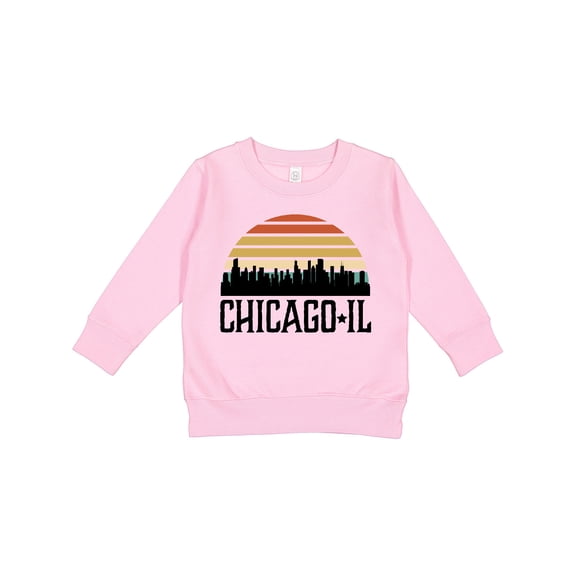 Inktastic Chicago Illinois Skyline Vintage Toddler Sweatshirt