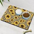 thumbnail image 2 of Golden Bloom Sunflower Dog Bowl Mat - Absorbent Pet Food Pad with Rustic Watercolor Artwork, Large Size, 2 of 2