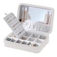 thumbnail image 3 of Joyero Impermeable de cuero con Espejo Fernando caja de almacenamiento de joyas, 3 of 7