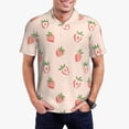thumbnail image 2 of Balery Strawberries Printed Men’s Short Sleeve Polo Shirt, Midweight Men's Shirt,Golf Polo shirts -4X-Large, 2 of 8