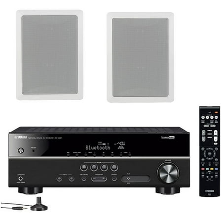 Yamaha 5.1-Channel Wireless Bluetooth 4K A/V Home Theater Receiver   Yamaha High-Performance Natural Sound 3-way in-wall front/center speaker system (Pair)