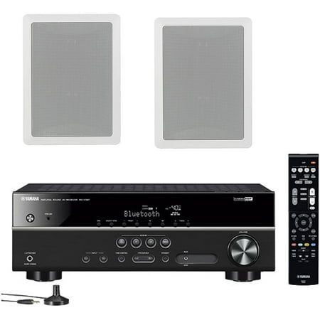 Yamaha 5.1-Channel Wireless Bluetooth 4K A/V Home Theater Receiver + Yamaha High-Performance Natural Sound 3-way in-wall front/center speaker system