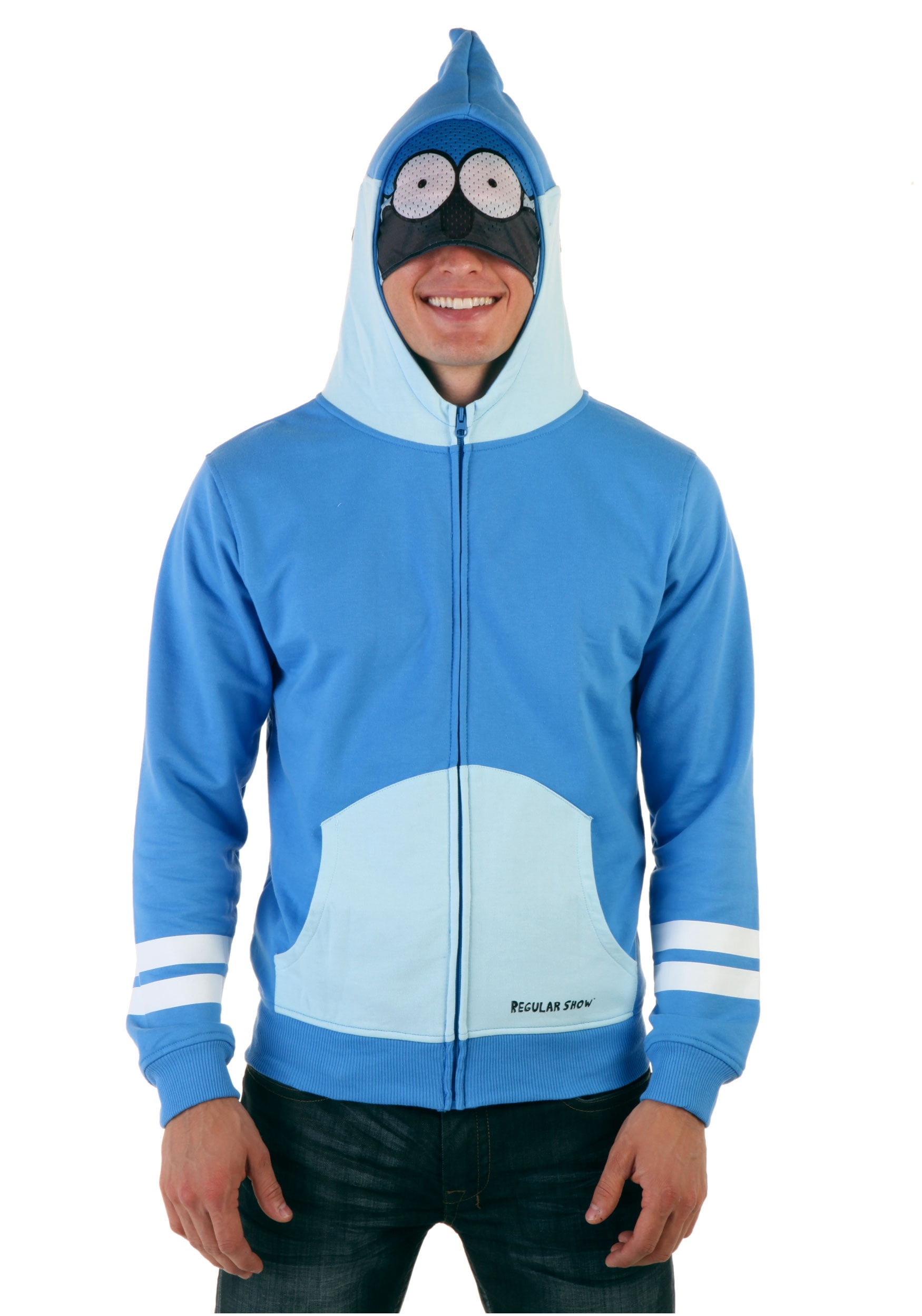 REGULAR SHOW Blue Jay MORDECAI JACKET Fleece ADULT Hoddie REGULAR SHOW Blue Jay MORDECAI JACKET Fleece ADULT Hoddie