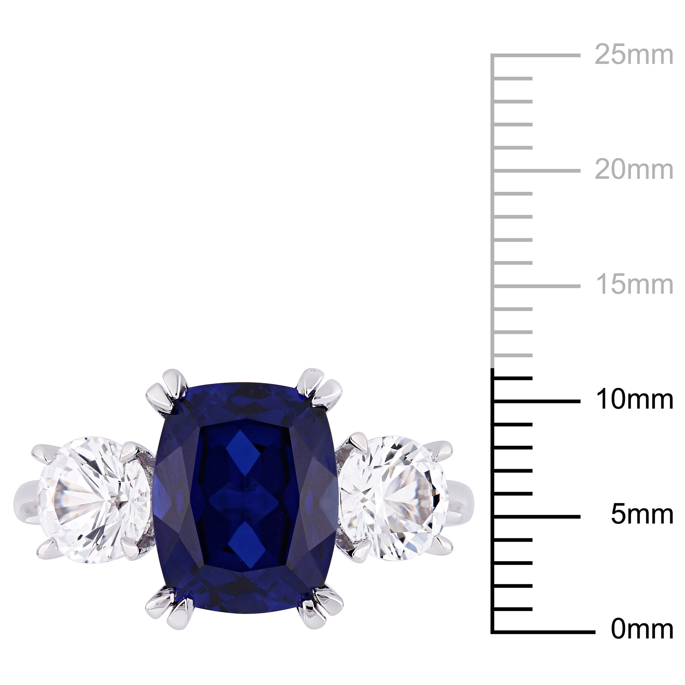 Everly Women's Created Sapphire 10K White Gold Engagement Ring