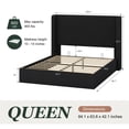 thumbnail image 3 of Amolife Queen size Hydraulic Lift Storage Bed Frame with Wingback Headboard, Corduroy Upholstery, Black, 3 of 9