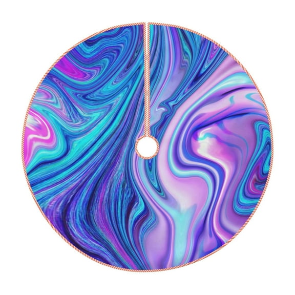 Rateoe Swirl Blue And Purple Pattern Christmas Tree Skirt with Ties, Christmas Tree Decorations, Farmhouse Christmas Decor Xmas Holiday Decorations-30"