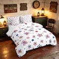 thumbnail image 2 of Manfei Fireworks Stars Twin Bedding, 4th of July Bedding Comforter Set, Red White Blue, Reversible 7 Pieces, 2 of 6