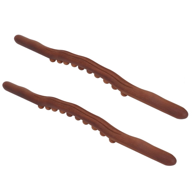 Palo De Gua Sha ANGGREK 2 Piezas 10 Puntos De Masaje Multifuncional Para Piernas Madera