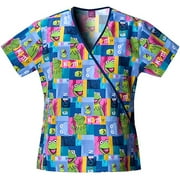 Simply Basic Kermit Being Green Mock Wrap Scrub Top