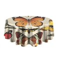 thumbnail image 5 of Beige Butterfly Moth Pattern Round Tablecloth 60"x60",Wrinkle Wipeable Table Cloth for Kitchen Dining Room Picnic Patio Party, 5 of 6