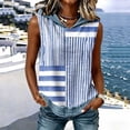 thumbnail image 3 of GERsome Hooded Tank Tops Women's Sleeveless Shirts Trendy Print Color Block Summer Casual Blouses Size XL, 3 of 7