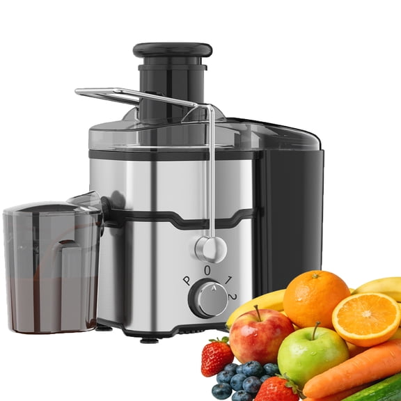 Behome Juicer Machines, 400W Juice Extractor with 2 Speeds,Centrifugal Juicer with 2.6" Wide Feed Chute for Vegetable&Fruit, Easy to Clean, Silver