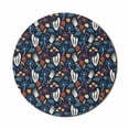 thumbnail image 1 of East Mouse Pad for Computers, Floral Theme Japanese Flowers Colorful Abstract Background with Blossom, Round Non-Slip Thick Rubber Modern Mousepad, 8" Round, Night Blue Multicolor, by Ambesonne, 1 of 2