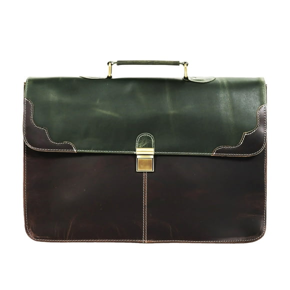 The Tannery Mallette en Cuir Véritable Pleine Fleur pour Ordinateur Portable pour Hommes et Femmes, Sacoche Artisanale pour le Travail Sac Messager Bandoulière avec Sangle Renforcée