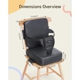 thumbnail image 3 of HOMEAL - Asiento elevador para silla de cocina, transpirable para mesa de comedor con respaldo y correas ajustables, asiento elevador port&aacute;til de viaje para ni&ntilde;os, gris oscuro, 3 of 8