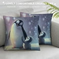 thumbnail image 3 of Orinice Penguin Baby Snow Graphic Decorative Cushion Cover for Home Couch Living Room Bed Sofa Short Plush Winter Square 1PC 20x20in, 3 of 5