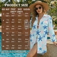 thumbnail image 7 of Xoenoiee Colorful Starfish Print Button Down Beach Coverup for Women, Long Sleeve Swimsuit Coverup Bikini Shirt Bathing Suit Cover Ups for Pool Vacation, S, 7 of 7