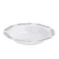 thumbnail image 5 of BalsaCircle 10 Pieces 12 oz White Plastic Bowls Silver Trim Disposable Event Tableware, 5 of 6