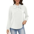 thumbnail image 5 of Asklazy Womens Dressy Chiffon Blouse Business Work Casual Tie Neck Shirt Tops,US Size,S,White, 5 of 13