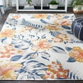 thumbnail image 2 of SAFAVIEH Sunrise Cole Floral Reversible Indoor/Outdoor Area Rug, Ivory/Rust Blue, 5'3" x 7'7", 2 of 9