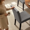 thumbnail image 5 of DyFun Linen Upholstered Dining Chairs Set of 2 for Kitchen Dining Room or Apartment Living, Dark Gray, 5 of 9
